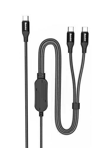 USB C Cable 140W Max, 2-in-1 USB C to USB C Cable, Fast Charging Cord Type C for MacBook Air / Pro, iPhone 17 /16/15 Pro, Plus, Pro Max, iPad and More (4.92FT, Braided)