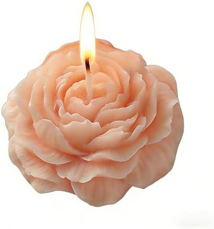 Aromatic Peony-Shaped Candle Ornament for Living Room and Bedroom, Simple Decoration (Bluebell)