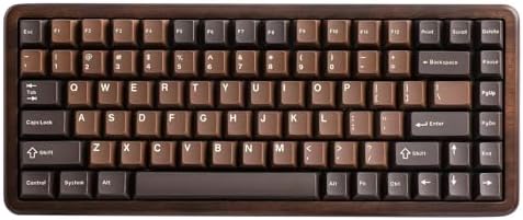 YUNZII WOOD84 Wireless Mechanical Keyboard,75% Layout Wood Gaming Keyboard,BT/2.4G/USB-C,RGB Backlit Tray Mount Hot-swap Keyboard with PBT Dye-Sub Keycaps for Mac&Win (Wood, Candy Switch)
