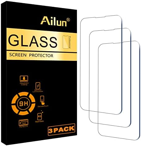 Ailun Screen Protector for iPhone 14 / iPhone 14 Pro [6.1 Inch] Display 3 Pack Tempered Glass, Sensor Protection, Dynamic Island Compatible, Case Friendly