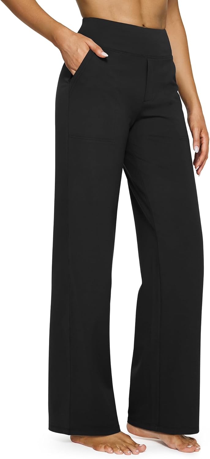 G4Free EverGoing Yoga Pants Women Wide Leg Pants with Pockets High Waist Stretch Dress Casual Sweatpants Petite\/Regular\/Tall