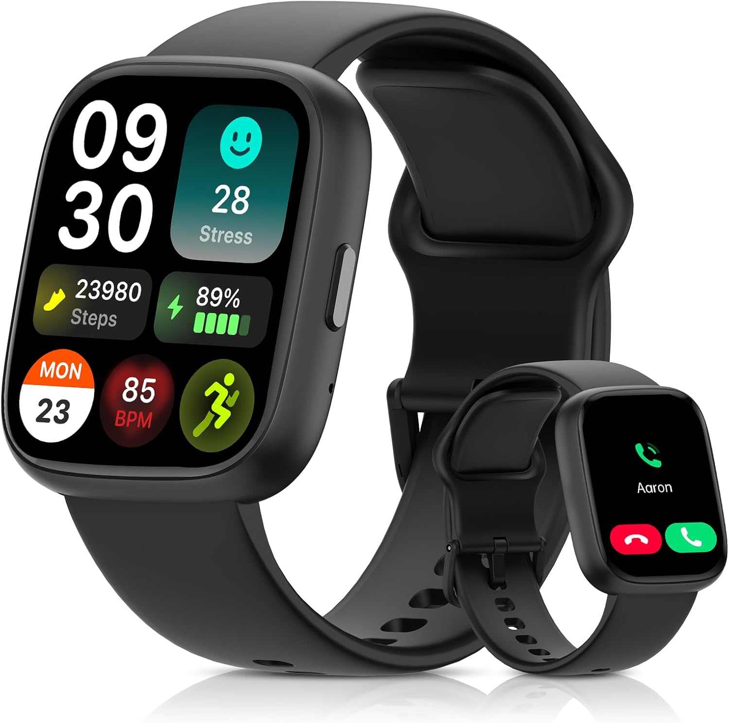 EchoByte 2026 Upgraded Smart Watch Alexa Built-in【1.83" HD Touchscreen】【BT5.3 Call, 100+ Sports Modes &amp; IP68 Waterproof】 Fitness Tracker 24\/7 Heart &amp; Sleep Monitor for Android iOS Men Wom