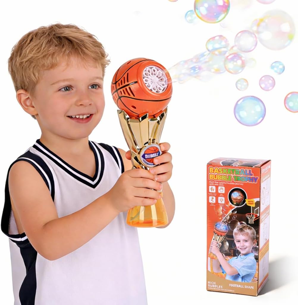 Kenvc Bubble Machine Toys for Kids 3+ Year Old Boys Girls, Automatic Bubble Gun Wand with Bubble Solution, Summer Outdoor Kids Toys for Toddlers Ages 3-4,4-6,5-7, Birthday Gifts for 3 4 5 6 7 8 Years
