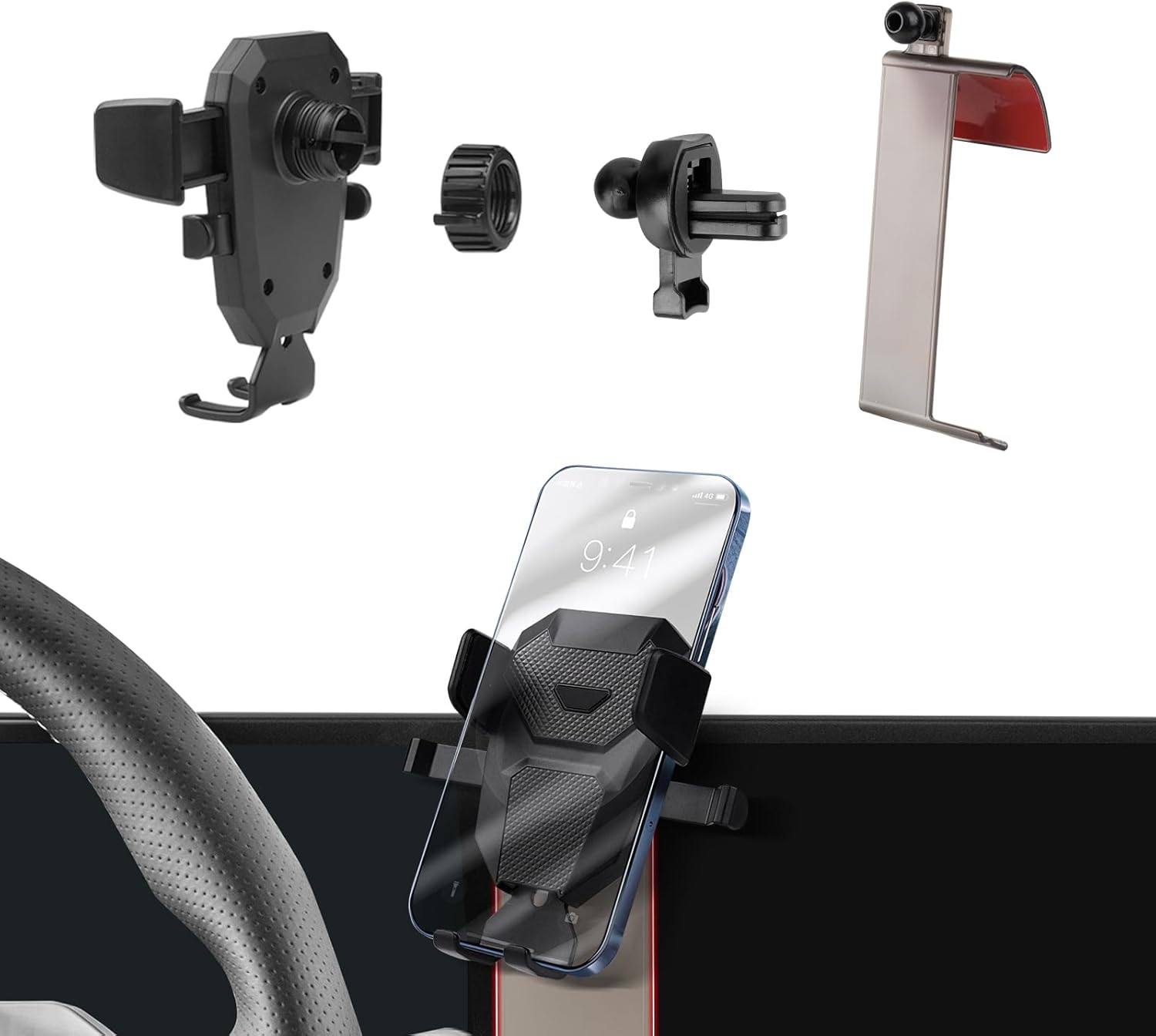 Karltys Car Phone Holder for 2022-2025 2026 Hyundai Ioniq 5 Accessories, Hands Free Thick Case Friendly Cell Phone Holder Dashboard Phone Mount