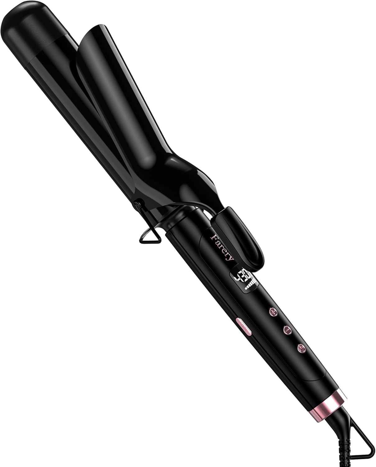 Farery 1.5 inch Curling Iron For Long Hair, Lightweight Long Barrel Curling Iron 1 1\/2 Inch, Ceramic Curling Wand Infused Argan Oil &amp; Keratin for Bouncy Curls, 9 Temp Digital Display &amp; Lock K