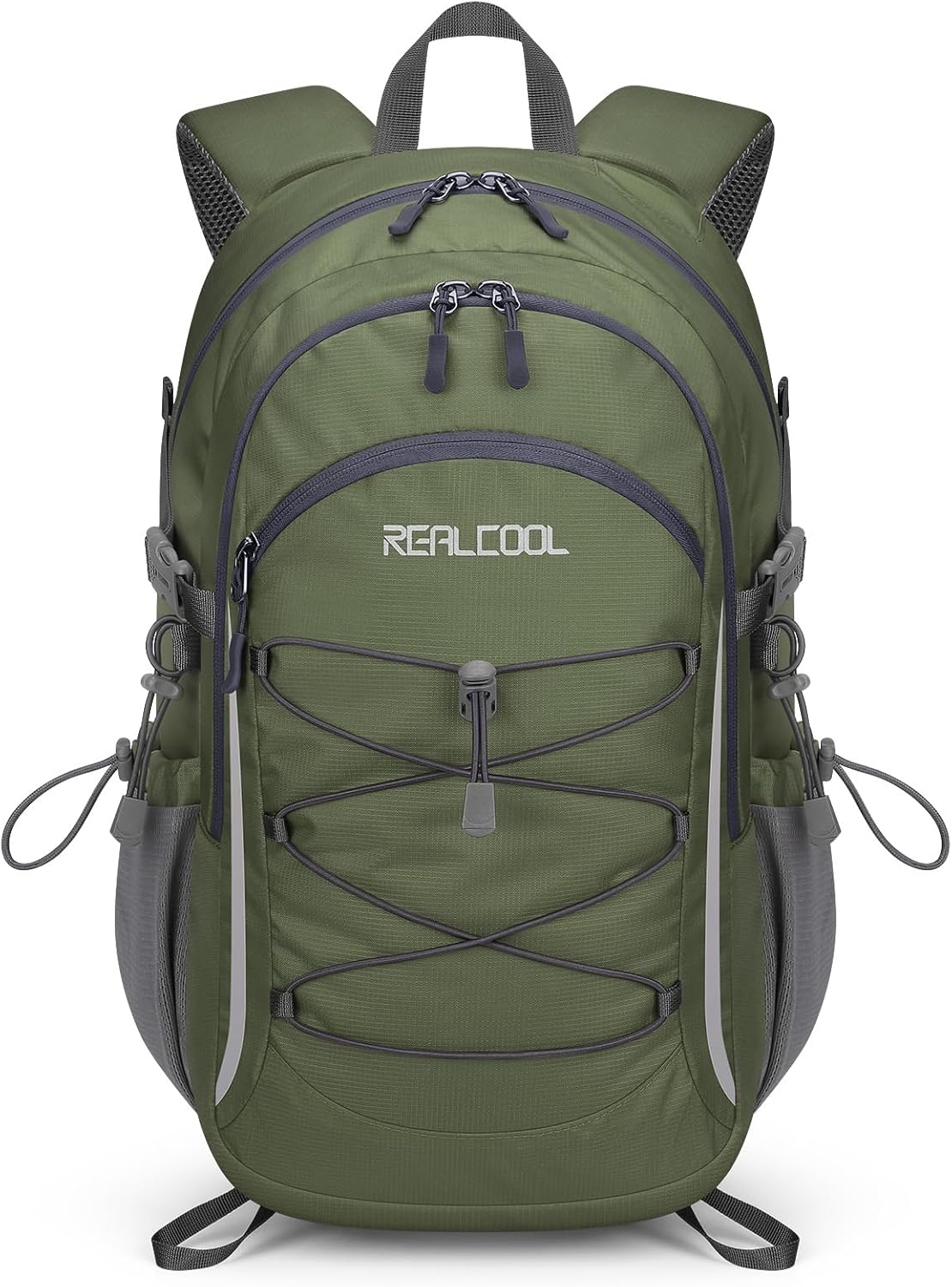 RealCool Hiking Backpack for Men Women,20L Lightweight Waterproof Travel Camping Backpack Hiking Daypack for Cycling Running,Army Green