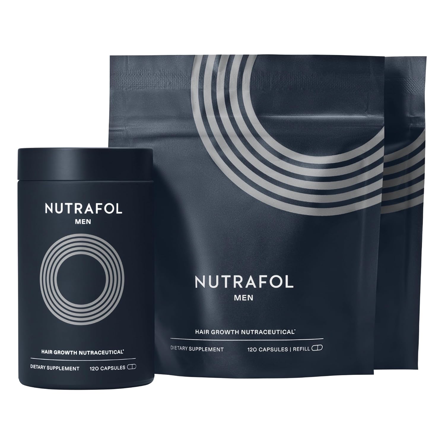 Nutrafol Men's Hair Growth Supplements, Clinically Tested for Visibly Thicker Hair and Scalp Coverage, Dermatologist Recommended - 3 Month Supply, Pack of 3