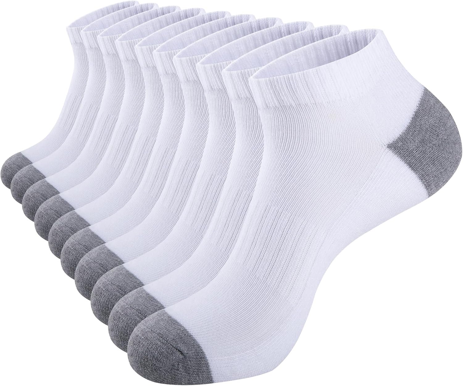 eallco 10 Pairs Mens Ankle Socks Low Cut Socks for Men Athletic Socks Breathable Cushioned