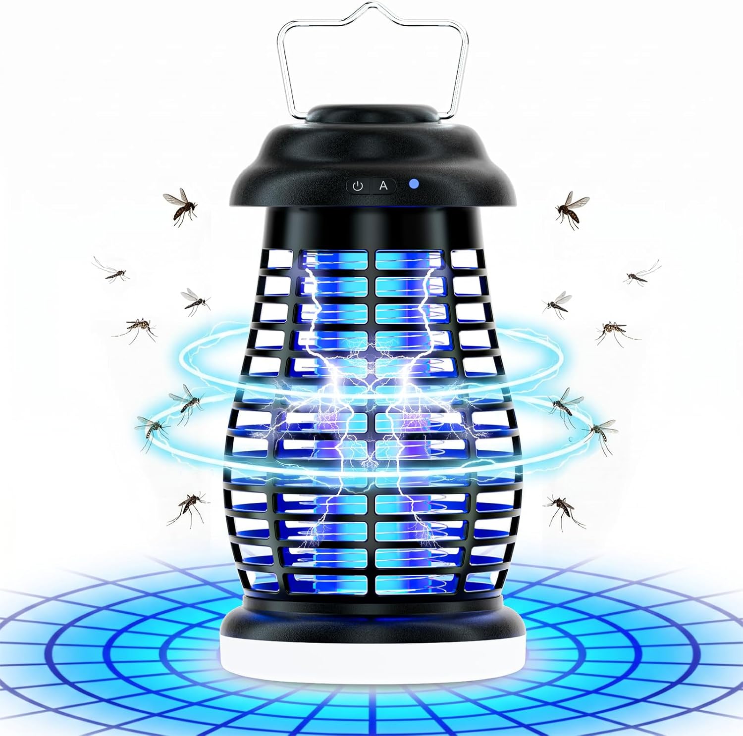 Cordless Bug Zapper Outdoor, 4200V Electric Mosquito Zapper, Fly Trap, Rechargeable Portable Fly Zapper, Waterproof Mosquito Trap Insect Killer Indoor Outdoor for Camping, Garden, Backyard, Home