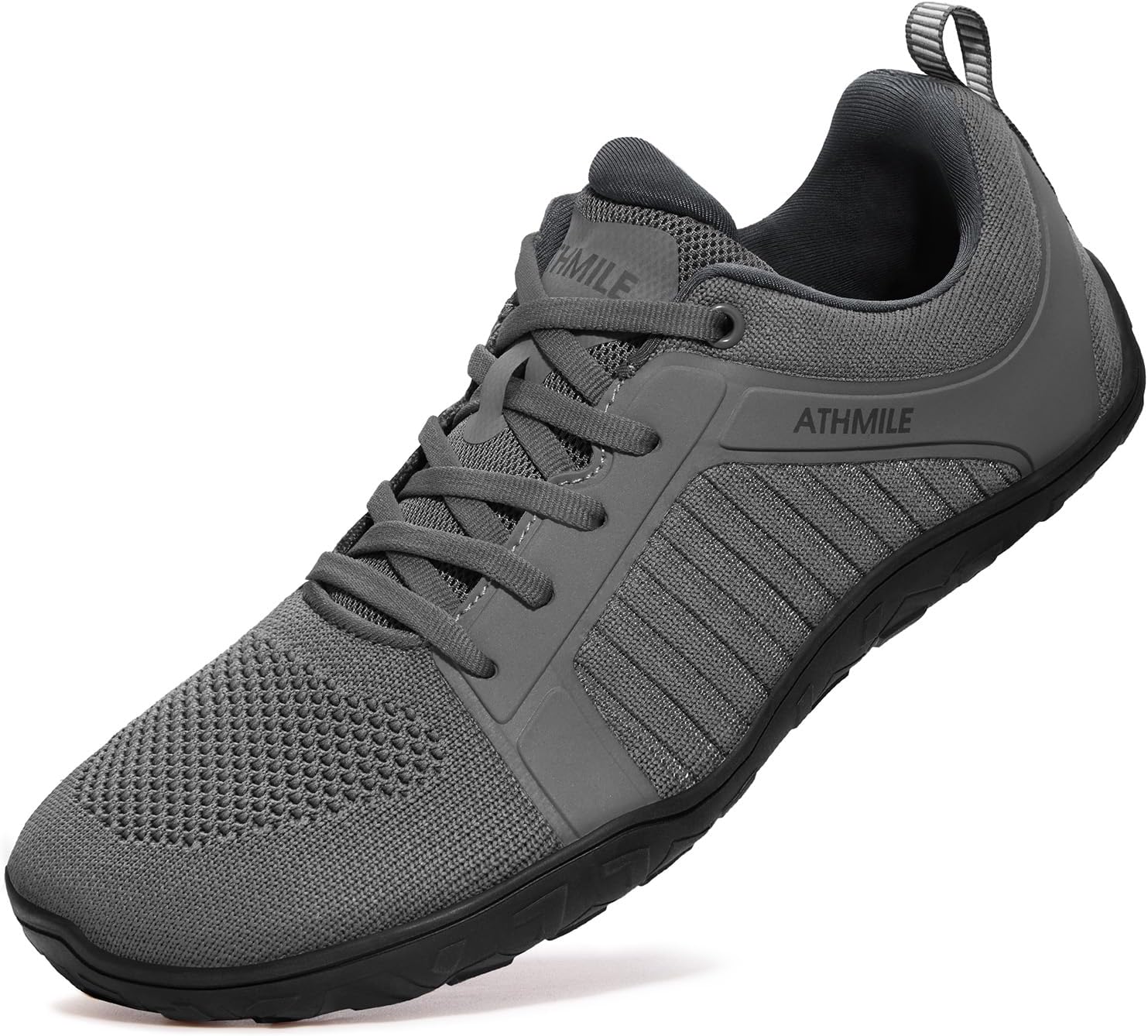 ATHMILE Men's Barefoot Shoes Wide Toe Box Trail Running Walking Shoes Zero-Drop Sole Lightweight Grounding Minimalist Sneakers Athletic Training Lifting Shoes for Gym Hiking Workout Cycling