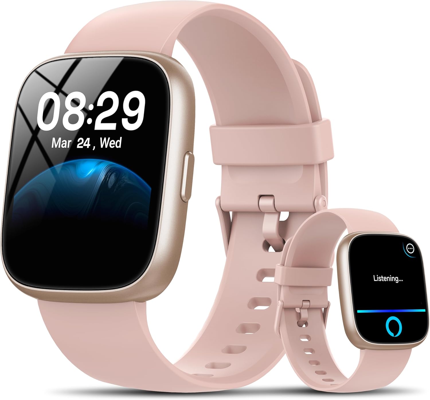 Smart Watch with Alexa Built-in, 1.83" HD Touchscreen Fitness Tracker with Bluetooth Calling, Fitness Watch with Heart Rate\/Sleep Monitor\/120+ Sports, IP68 Waterproof Smartwatch for Android iOS,