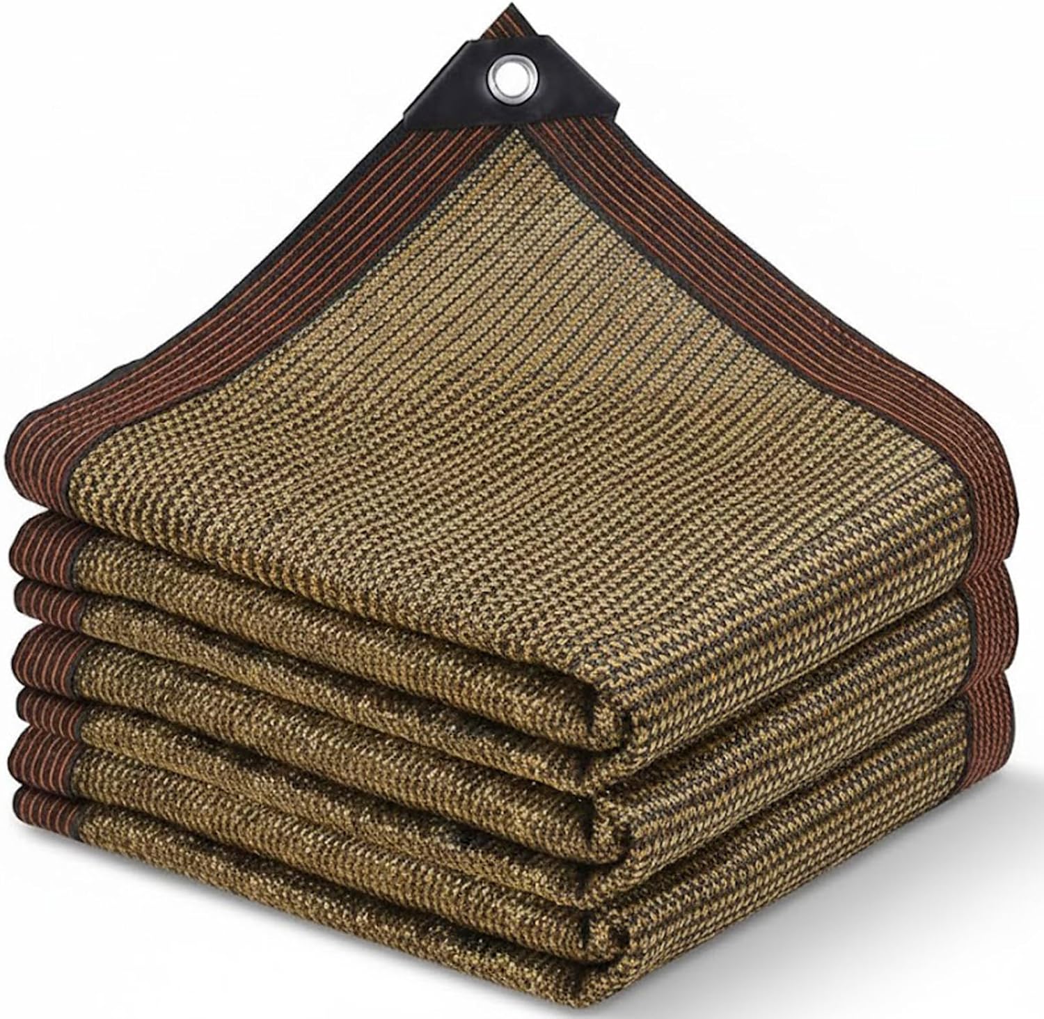 JANJOSN 10' X 13' Shade Cloth with Grommets, 90% Sun Shade Cloth, Coffee Brown, Outdoor UV-Stabilized Mesh Cover for Garden Patio Pergola