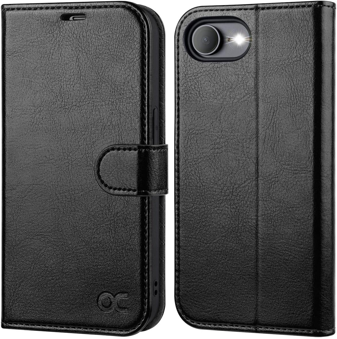 OCASE Compatible with iPhone 17e Case\/iPhone 16e Wallet Case, PU Leather Flip Folio with Card Holders RFID Blocking Kickstand [Shockproof TPU Inner Shell] Phone Cover 6.1 Inch 2025, Black